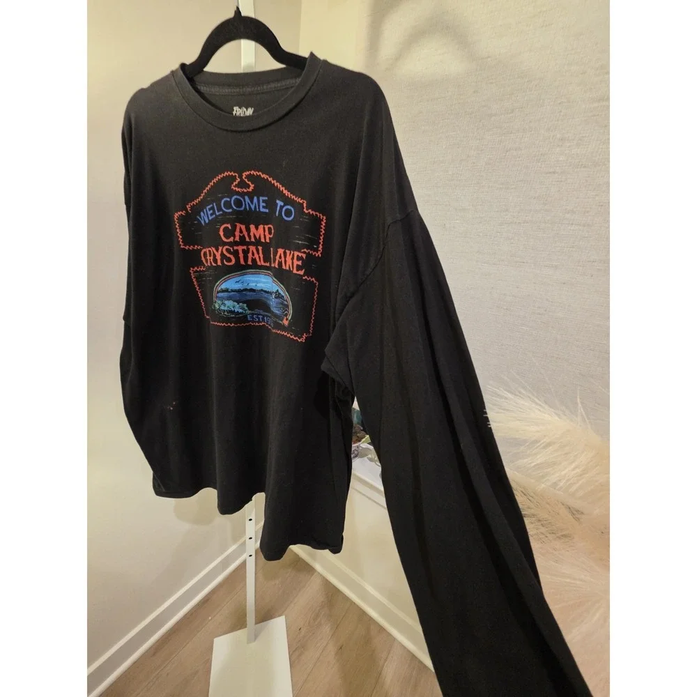Friday The 13th Graphic T-shirt Camp Crystal Lake Men's Size XXL Long Sleeve Tee